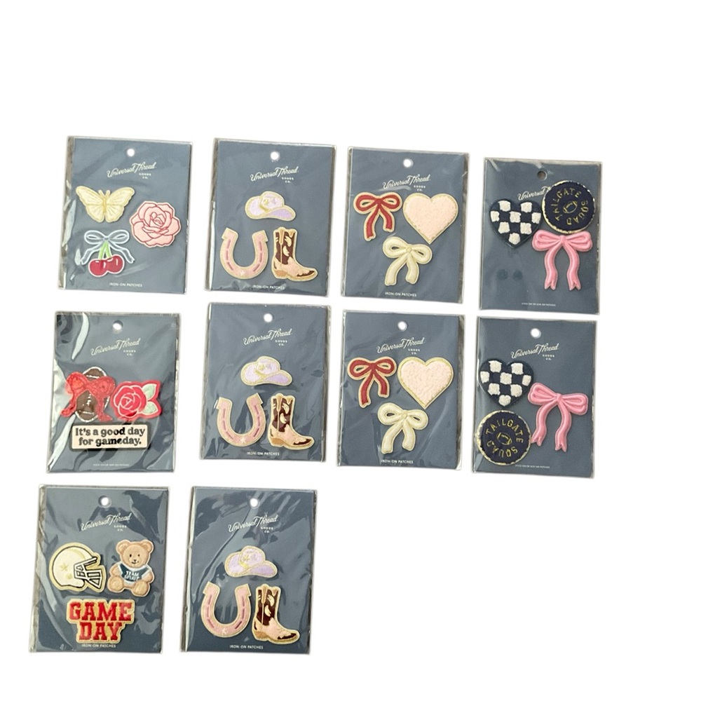 Assorted 10 Embroidered Iron-On Patches NEW